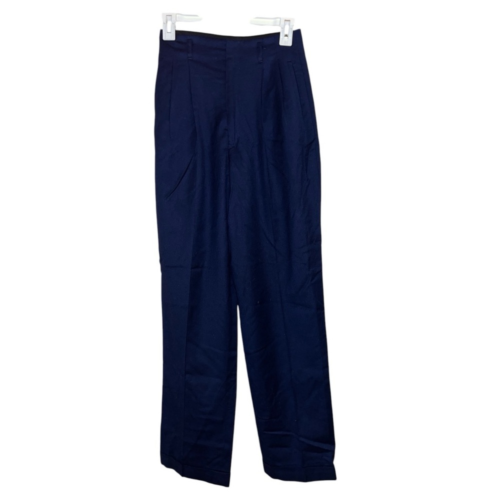 Vintage Ralph Lauren Bergdorf Goodman size 4 blue front pleated wool pants